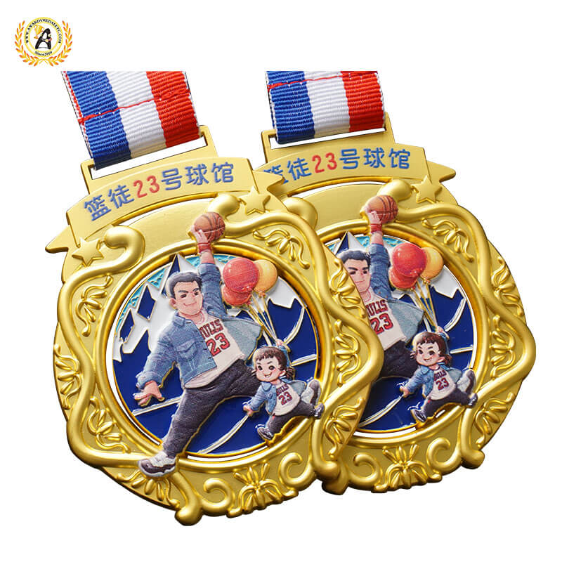 Die Casting Zinc Alloy Stock Basketball Medal No Mold Charge, Cheap Metal Soft Enamel Medallions With Your Design