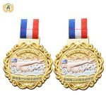 Zinc Alloy Material Stock 3D Swimming Metal Medals, Cheap Sports style Personalized Gold Trophies