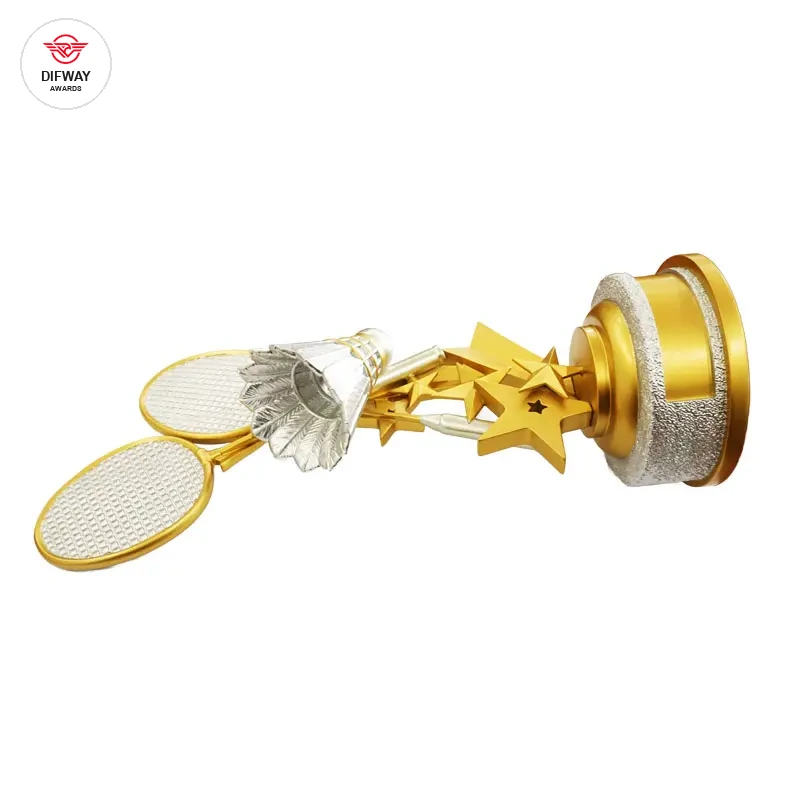 Stock Resin Badminton Trophy Or Custom Your Own Design Dance Metal Awards.