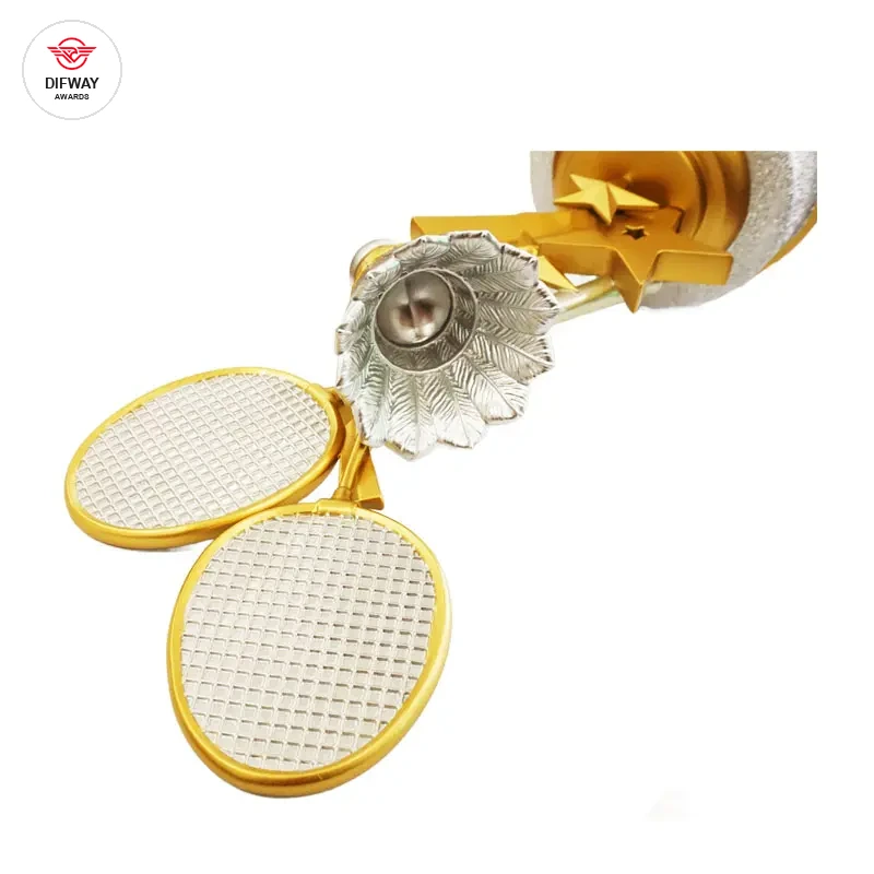 Stock Resin Badminton Trophy Or Custom Your Own Design Dance Metal Awards.