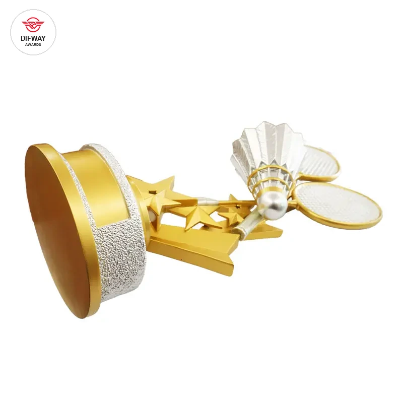 Stock Resin Badminton Trophy Or Custom Your Own Design Dance Metal Awards.