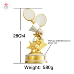 Stock Resin Badminton Trophy Or Custom Your Own Design Dance Metal Awards.