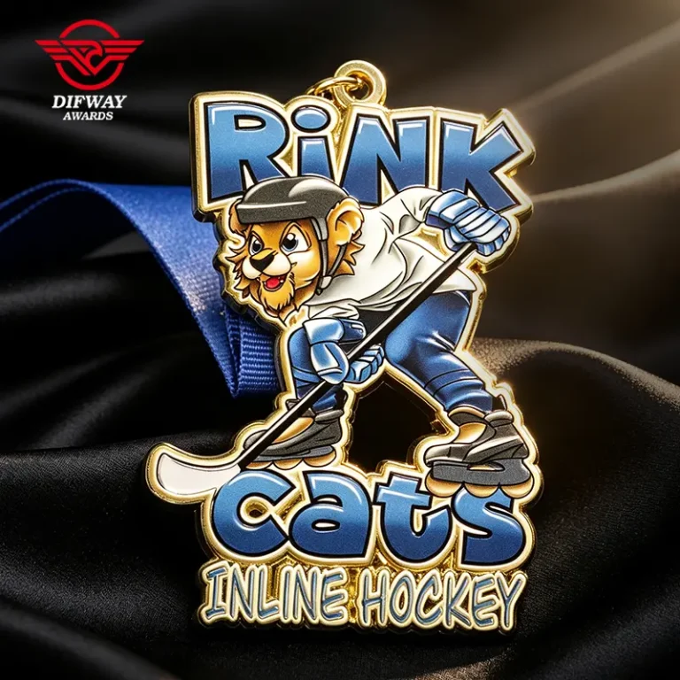 Making Your Own Design Hockey Medal with Sublimated Ribbon, Bespoke Made Medallion with The Best Quality.