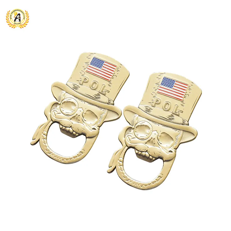 Custom Your Own Logo Metal Personalised Bottle Opener, Zinc Alloy Wine Bottle Opener 3D With Soft Enamel.