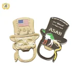 Custom Your Own Logo Metal Personalised Bottle Opener, Zinc Alloy Wine Bottle Opener 3D With Soft Enamel.