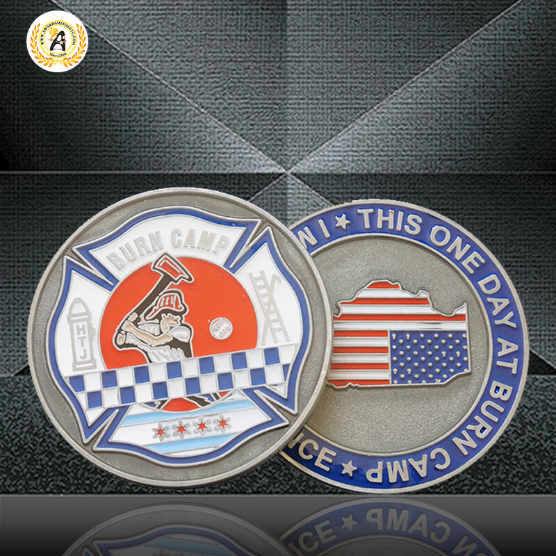 Design Your Own Challenge Coin Antique Silver Plating Soft Enamel filling, Zinc Alloy 3D Metal US Order Custom Coins.