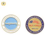 Personalised Custom Logo 3D Zinc Alloy Brass Engraved Coins, Design Your Own Challenge Navy Souvenir Enamel Coins.