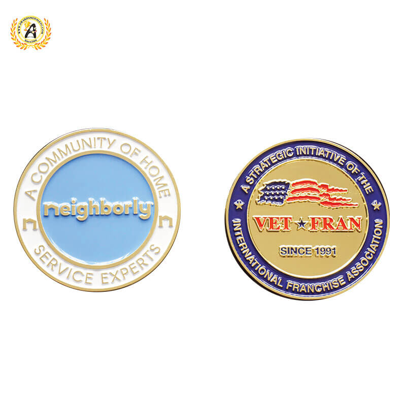 Personalised Custom Logo 3D Zinc Alloy Brass Engraved Coins, Design Your Own Challenge Navy Souvenir Enamel Coins.