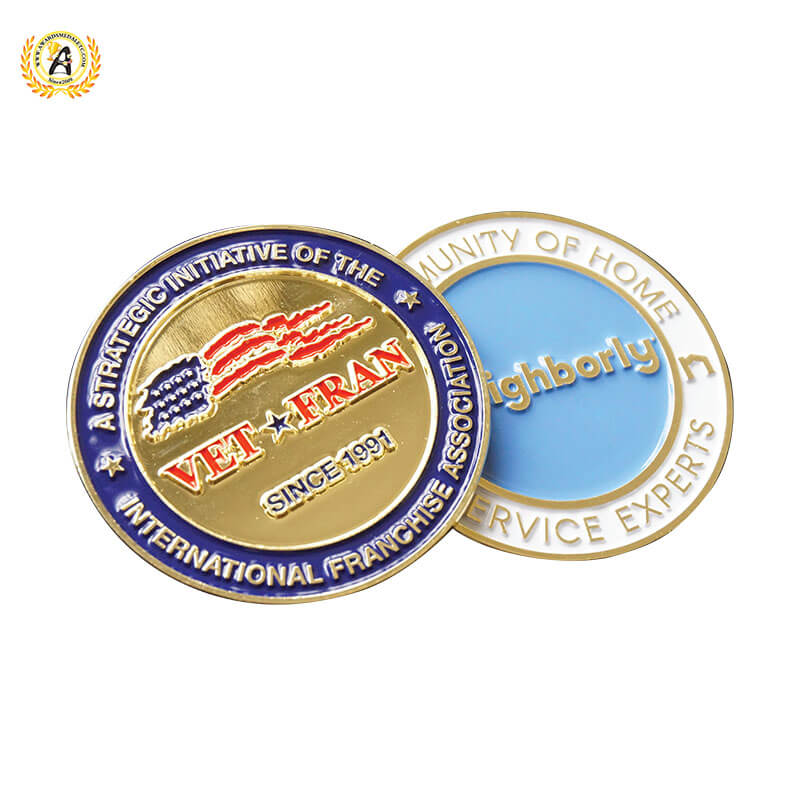 Personalised Custom Logo 3D Zinc Alloy Brass Engraved Coins, Design Your Own Challenge Navy Souvenir Enamel Coins.