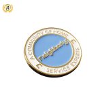 Personalised Custom Logo 3D Zinc Alloy Brass Engraved Coins, Design Your Own Challenge Navy Souvenir Enamel Coins.
