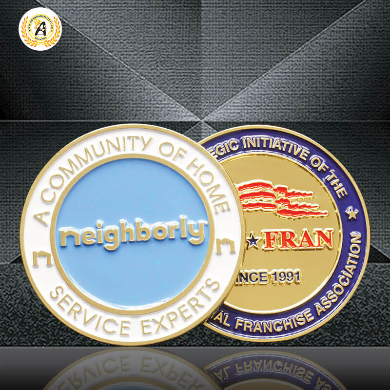 Personalised Custom Logo 3D Zinc Alloy Brass Engraved Coins, Design Your Own Challenge Navy Souvenir Enamel Coins.