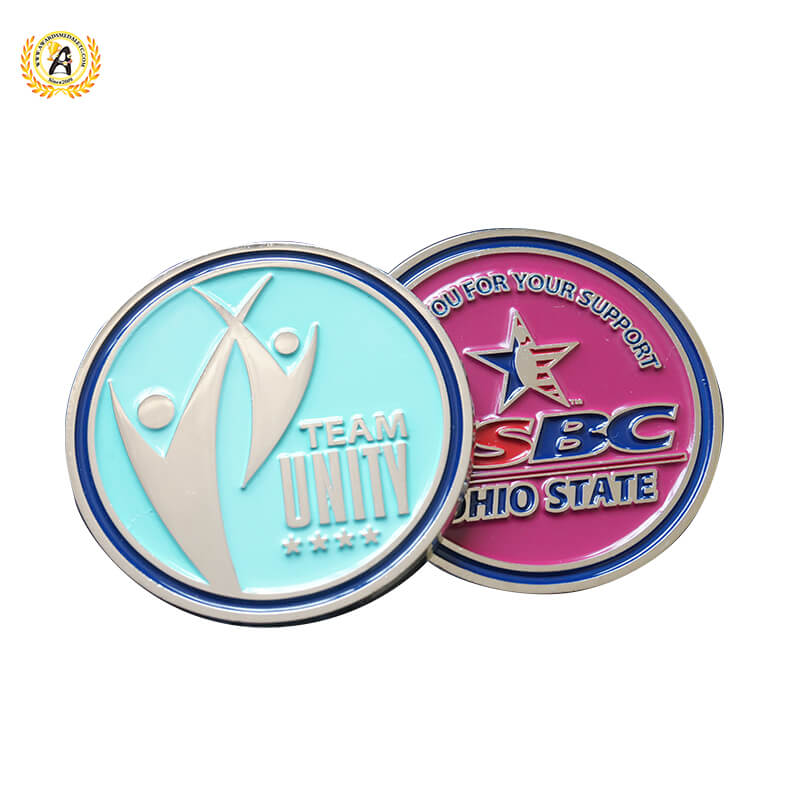 Make Your Own Challenge Coin Silver Plated, Die Stamping Metal Soft Enamel Commemorative Engraved Silver Coins Maker.