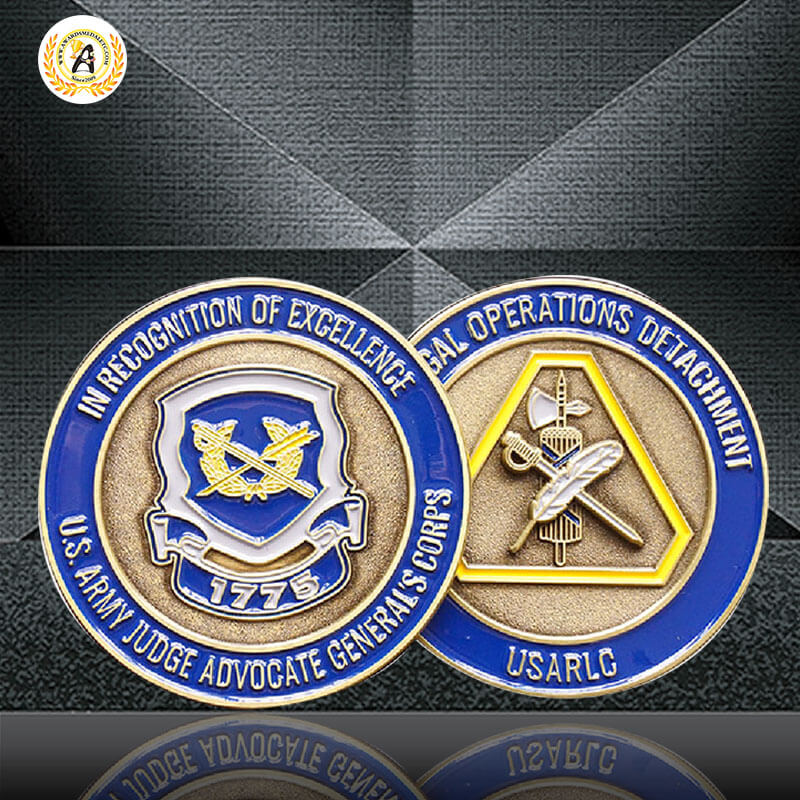 Custom OEM Personal Challenge Coin Souvenir, Die Casting Zinc Alloy Metal Antique Gold Plated Bespoke Metal Coin.