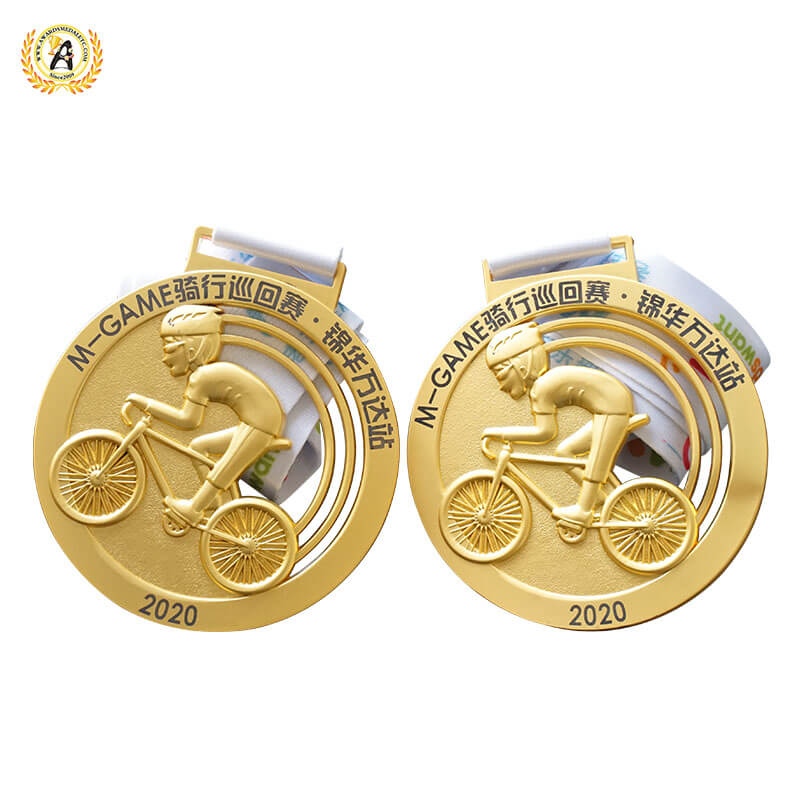 Here Is A Stock Metal Cycling Medal For Your Reference, Custom Your Own Medallion To Order