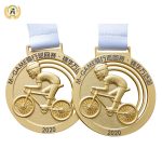 Here Is A Stock Metal Cycling Medal For Your Reference, Custom Your Own Medallion To Order