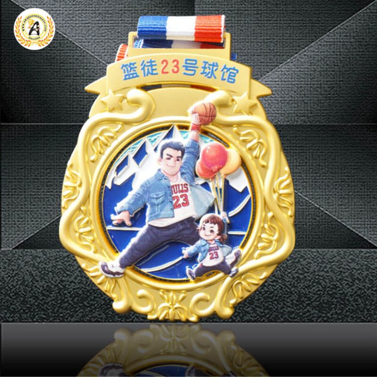 Die Casting Zinc Alloy Stock Basketball Medal No Mold Charge, Cheap Metal Soft Enamel Medallions With Your Design