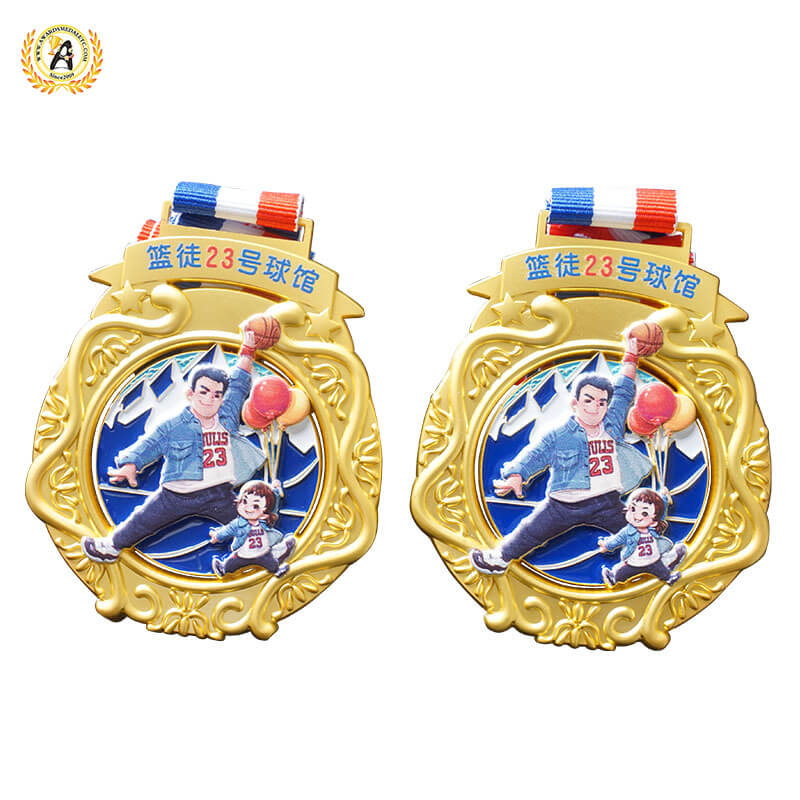 Die Casting Zinc Alloy Stock Basketball Medal No Mold Charge, Cheap Metal Soft Enamel Medallions With Your Design