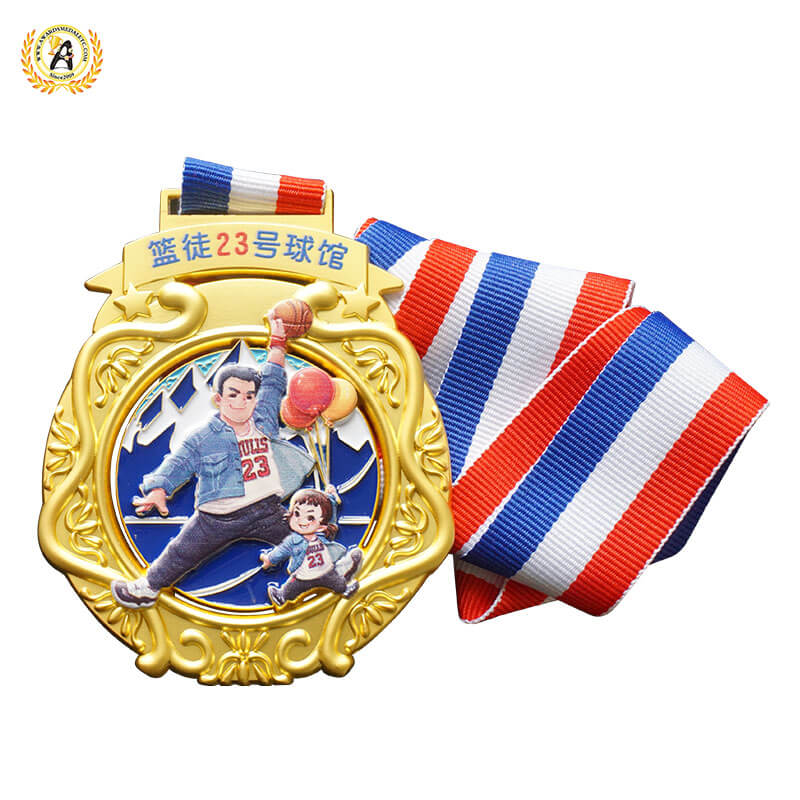 Die Casting Zinc Alloy Stock Basketball Medal No Mold Charge, Cheap Metal Soft Enamel Medallions With Your Design
