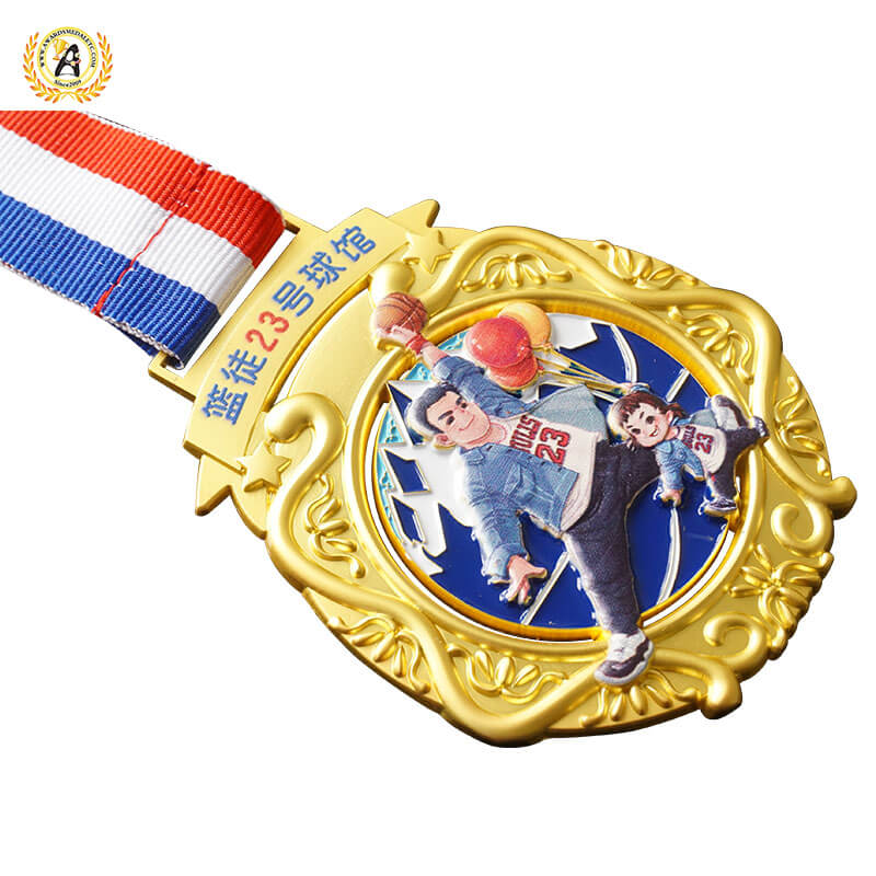 Die Casting Zinc Alloy Stock Basketball Medal No Mold Charge, Cheap Metal Soft Enamel Medallions With Your Design