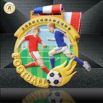 Die Casting Soft Enamel Stock Soccer Medal With Your Logo For Your Events, Cheap Metal Football Medal With Lanyard.