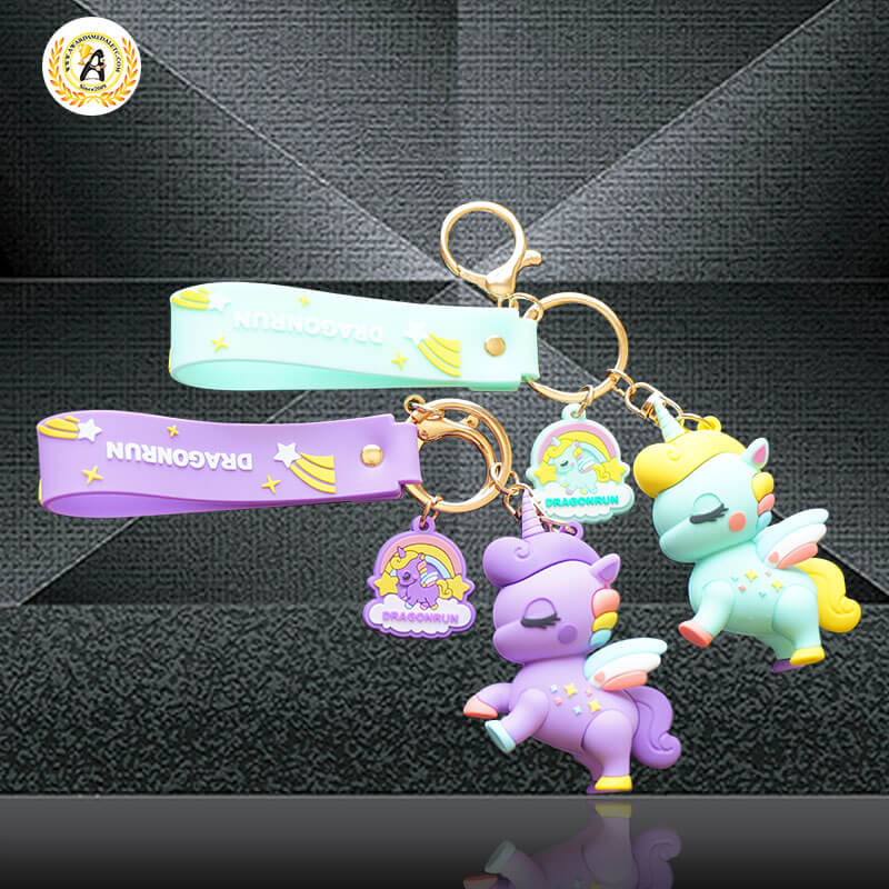 High Quality no Minimum Personalized Custom silicone Rubber keyring Cartoon 3d Soft PVC Keychain for Promotion