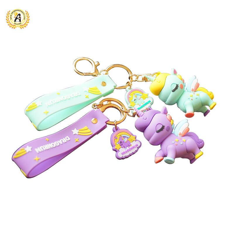 High Quality no Minimum Personalized Custom silicone Rubber keyring Cartoon 3d Soft PVC Keychain for Promotion