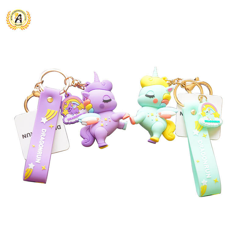 High Quality no Minimum Personalized Custom silicone Rubber keyring Cartoon 3d Soft PVC Keychain for Promotion