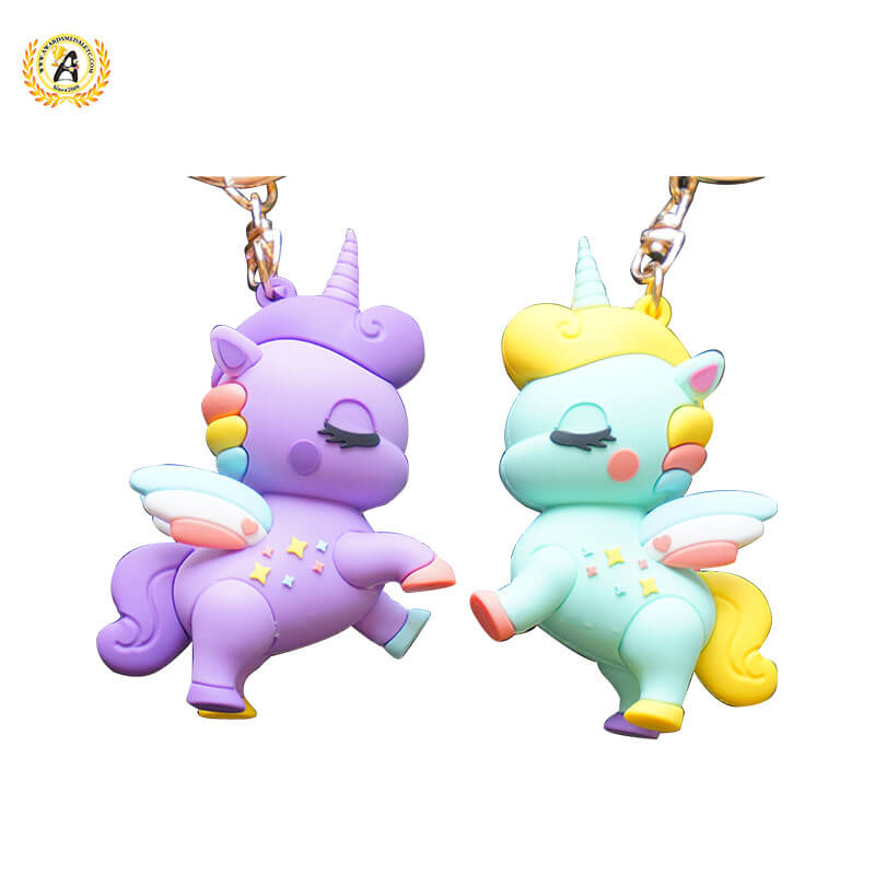 High Quality no Minimum Personalized Custom silicone Rubber keyring Cartoon 3d Soft PVC Keychain for Promotion