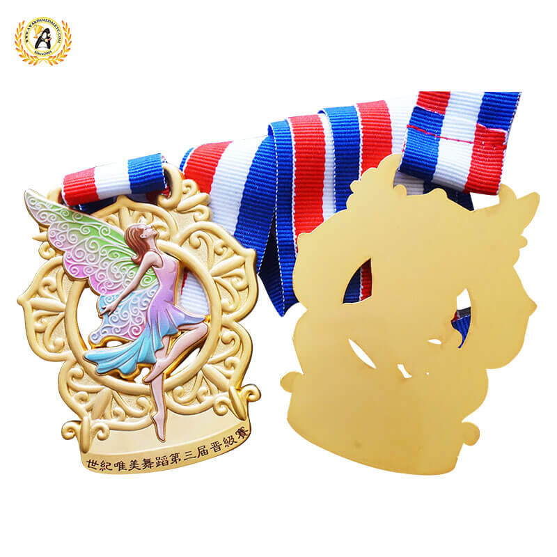 3D Model UV Printing Stock Dancing Medal, Metal Awards Dance Medals With Your Logo.