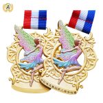 3D Model UV Printing Stock Dancing Medal, Metal Awards Dance Medals With Your Logo.
