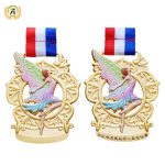 3D Model UV Printing Stock Dancing Medal, Metal Awards Dance Medals With Your Logo.