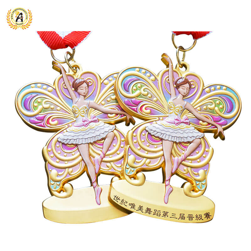 Many Different Kinds Stock Dance Medal With Your Own Logo, Metal Awards Dance Medals In Bulk.