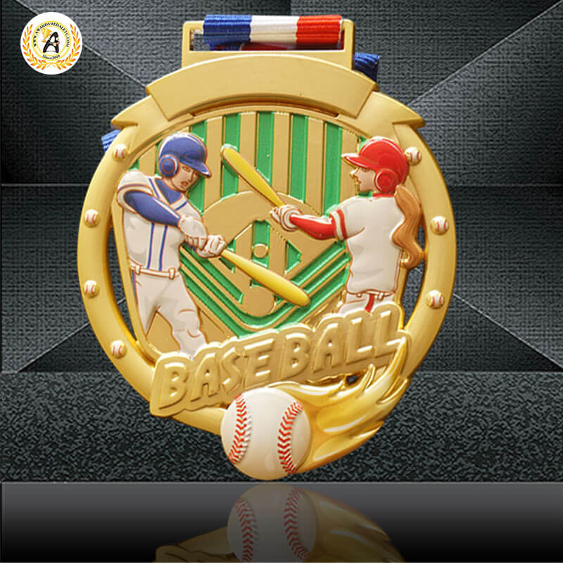 Sports Metal Awards Stock Baseball Medals For Your Events, Die Casting Soft Enamel T Ball Medals With Your Logo.