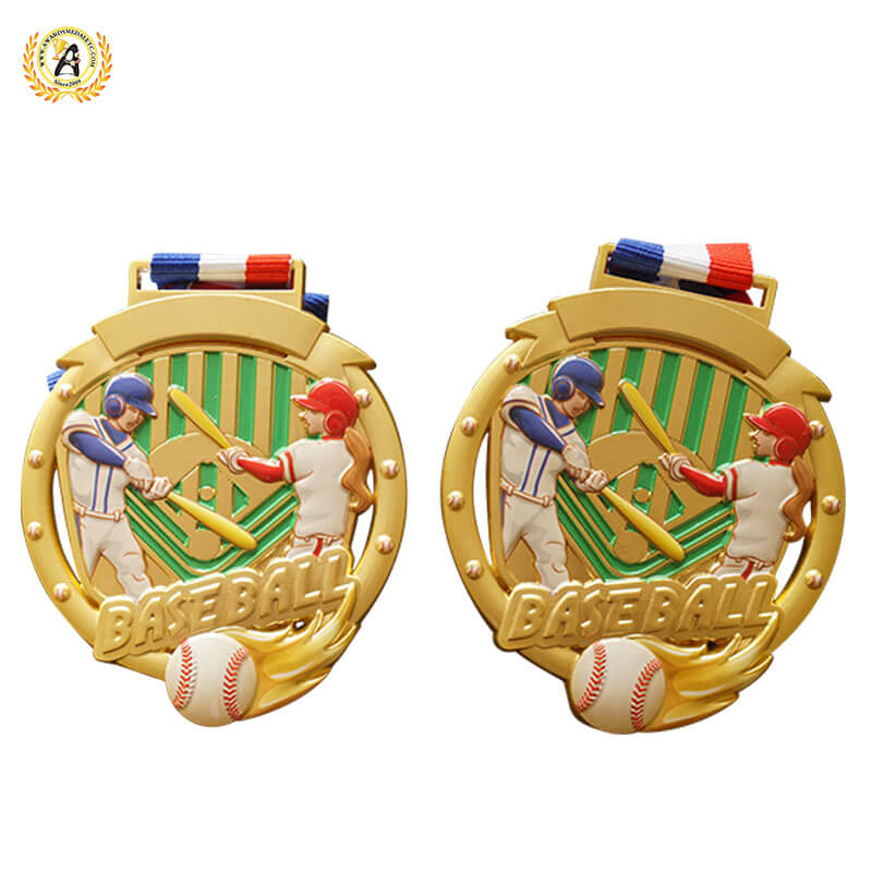 Sports Metal Awards Stock Baseball Medals For Your Events, Die Casting Soft Enamel T Ball Medals With Your Logo.
