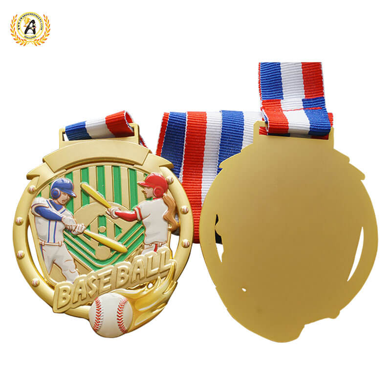 Sports Metal Awards Stock Baseball Medals For Your Events, Die Casting Soft Enamel T Ball Medals With Your Logo.