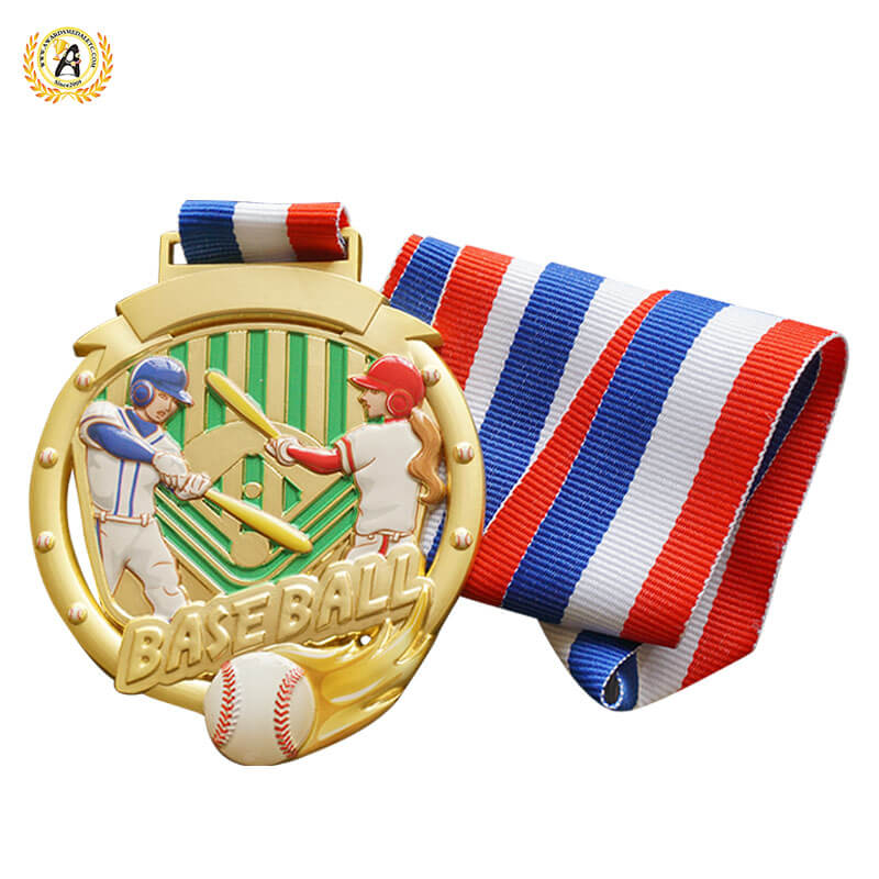 Sports Metal Awards Stock Baseball Medals For Your Events, Die Casting Soft Enamel T Ball Medals With Your Logo.