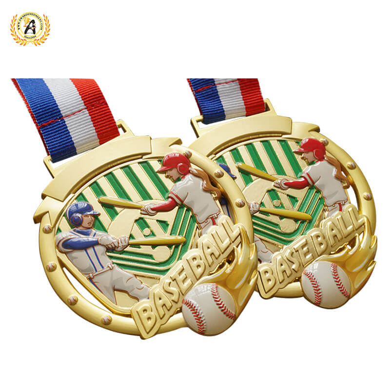 Sports Metal Awards Stock Baseball Medals For Your Events, Die Casting Soft Enamel T Ball Medals With Your Logo.