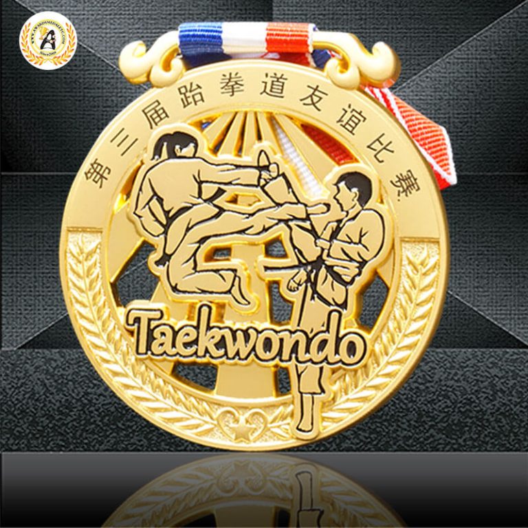 Now Get The Best Quality of Stock Taekwondo Medals For Your Actitivies, Metal Bronze Medal With Ribbons