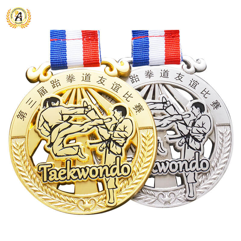 Now Get The Best Quality of Stock Taekwondo Medals For Your Actitivies, Metal Bronze Medal With Ribbons