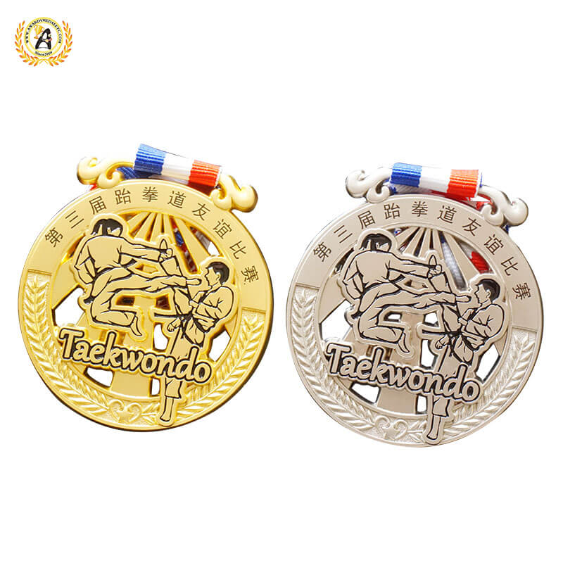 Now Get The Best Quality of Stock Taekwondo Medals For Your Actitivies, Metal Bronze Medal With Ribbons