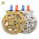 Now Get The Best Quality of Stock Taekwondo Medals For Your Actitivies, Metal Bronze Medal With Ribbons