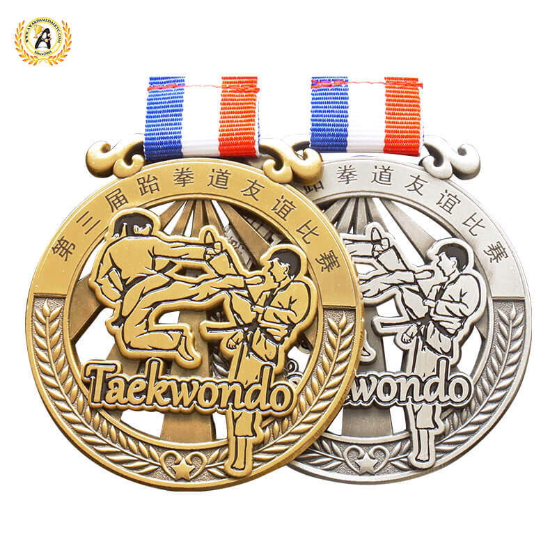 Now Get The Best Quality of Stock Taekwondo Medals For Your Actitivies, Metal Bronze Medal With Ribbons