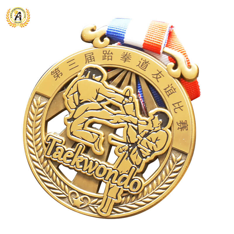 Now Get The Best Quality of Stock Taekwondo Medals For Your Actitivies, Metal Bronze Medal With Ribbons