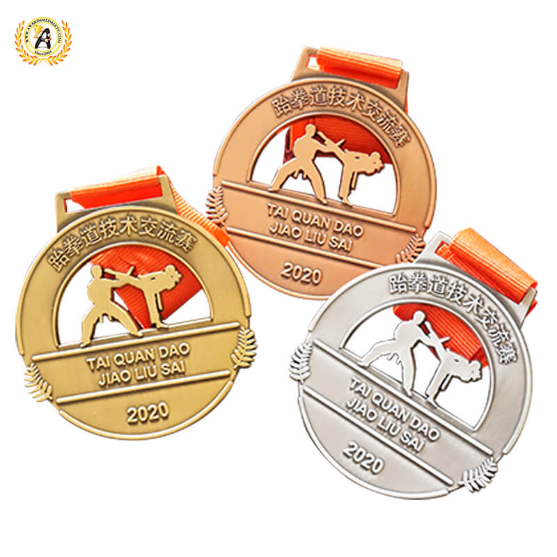Zinc Alloy Metal Awards Stock Taekwondo Medals With Your Own Logos And Letters Without Mold Charge