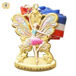 Zinc Alloy Stock Metal Dance Medals With Your Own Letters, Trophies and Awards With UV Printing Full Color