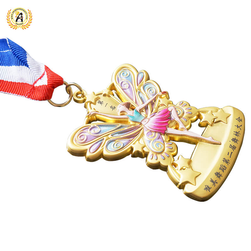 Zinc Alloy Stock Metal Dance Medals With Your Own Letters, Trophies and Awards With UV Printing Full Color