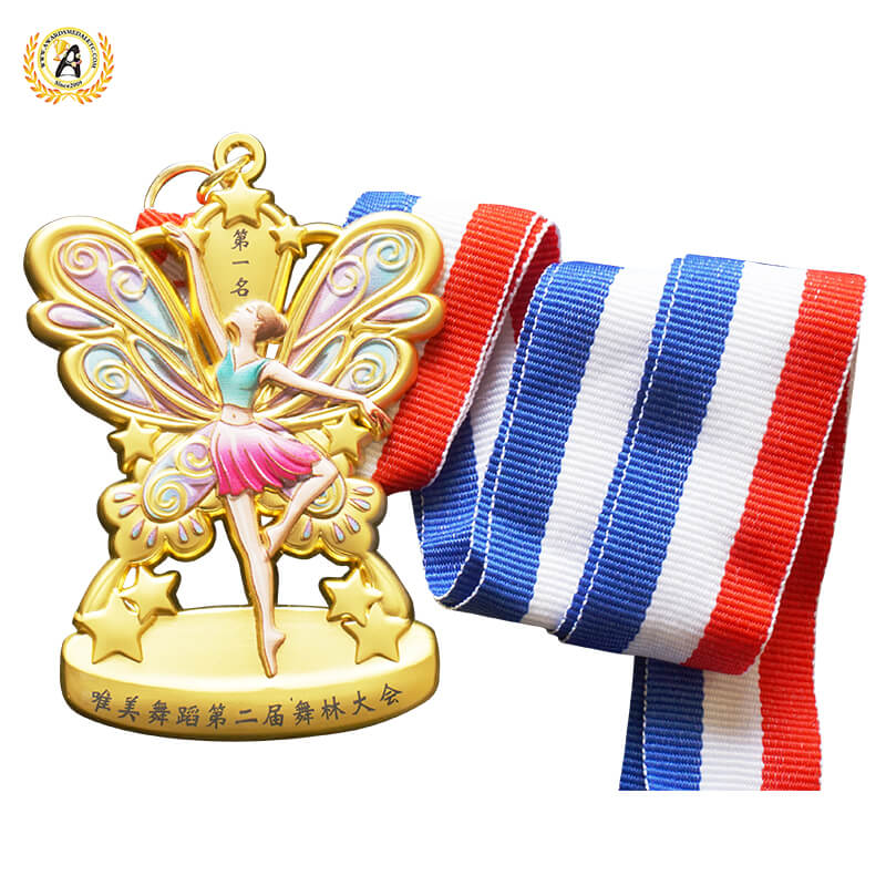 Zinc Alloy Stock Metal Dance Medals With Your Own Letters, Trophies and Awards With UV Printing Full Color