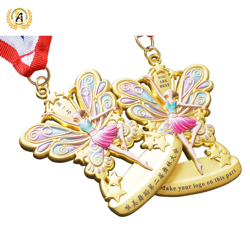 Zinc Alloy Stock Metal Dance Medals With Your Own Letters, Trophies and Awards With UV Printing Full Color