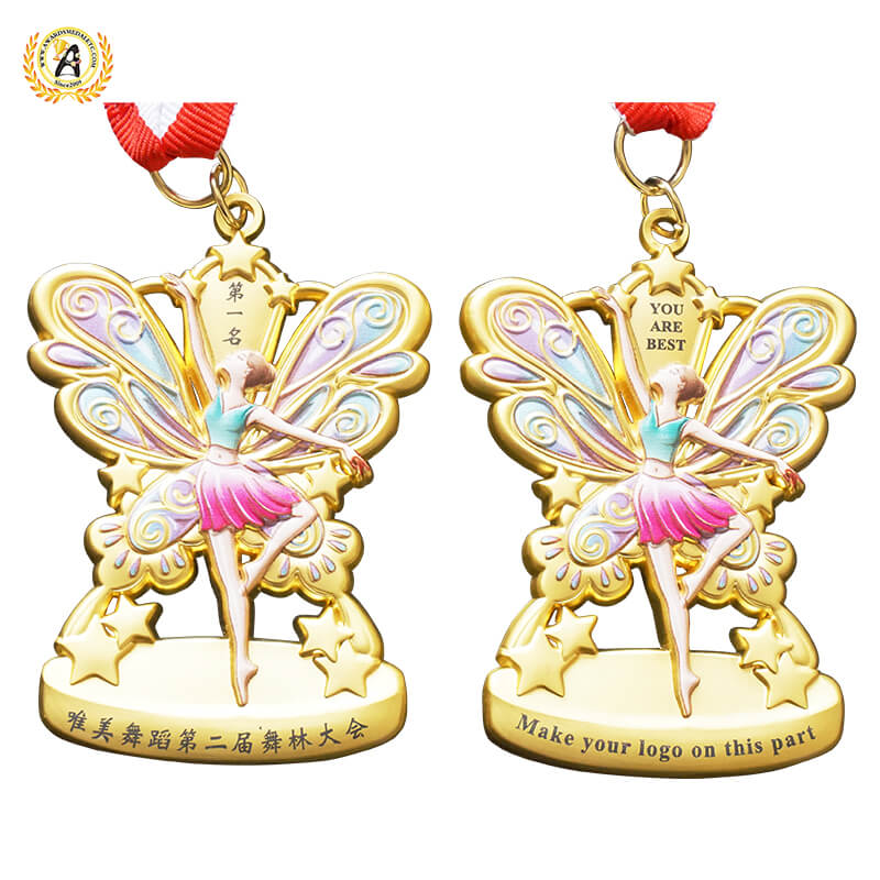 Zinc Alloy Stock Metal Dance Medals With Your Own Letters, Trophies and Awards With UV Printing Full Color