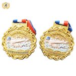 Zinc Alloy Material Stock 3D Swimming Metal Medals, Cheap Sports style Personalized Gold Trophies